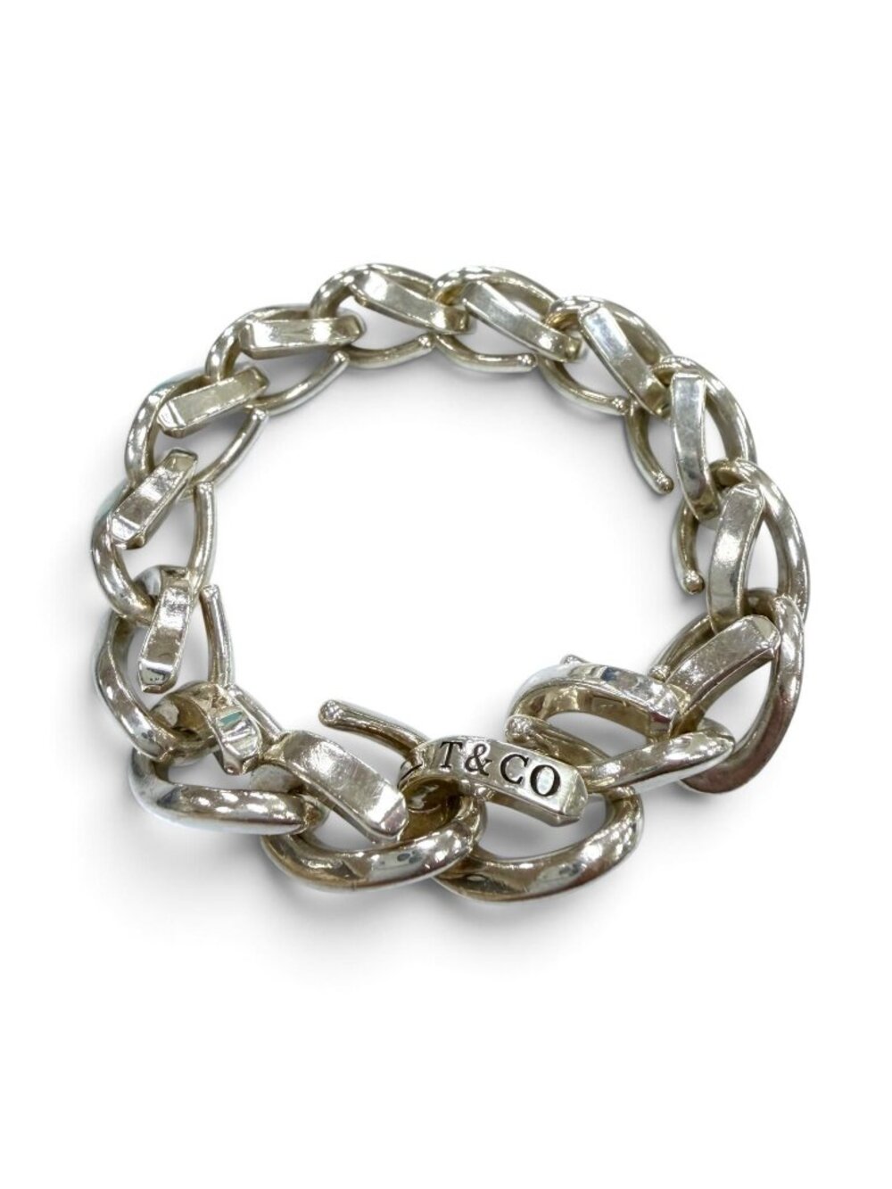 Tiffany & Co Forge Large Link 925 Bracelet 18 Slender